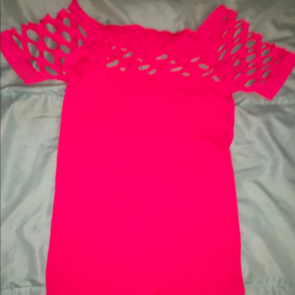 Hot Pink Cut Out Top